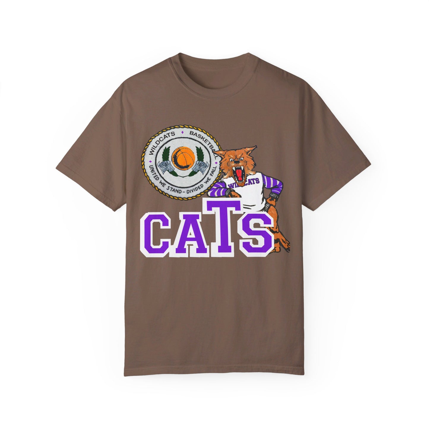 Vintage Style Wildcats Mascot Garment-Dyed T-shirt