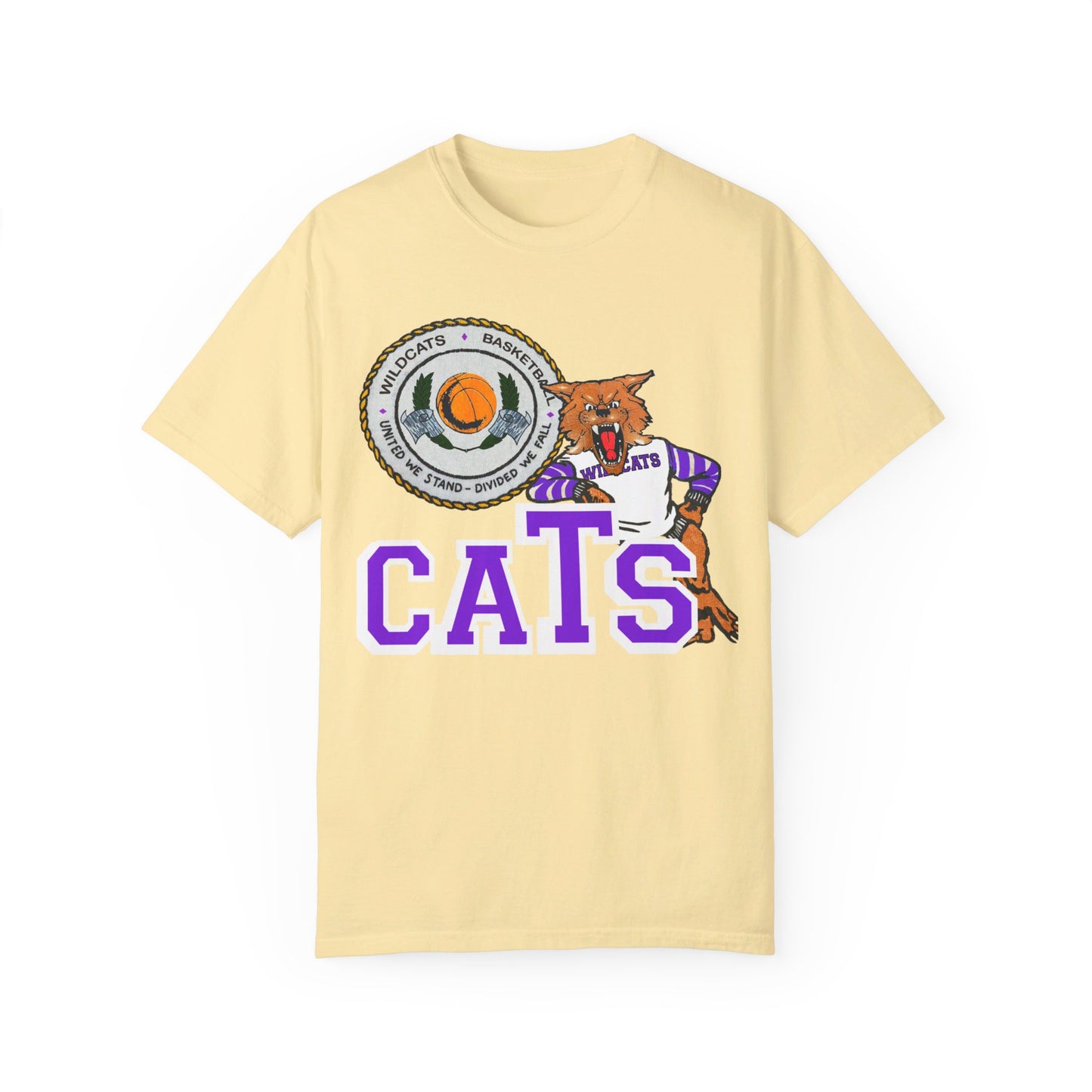 Vintage Style Wildcats Mascot Garment-Dyed T-shirt