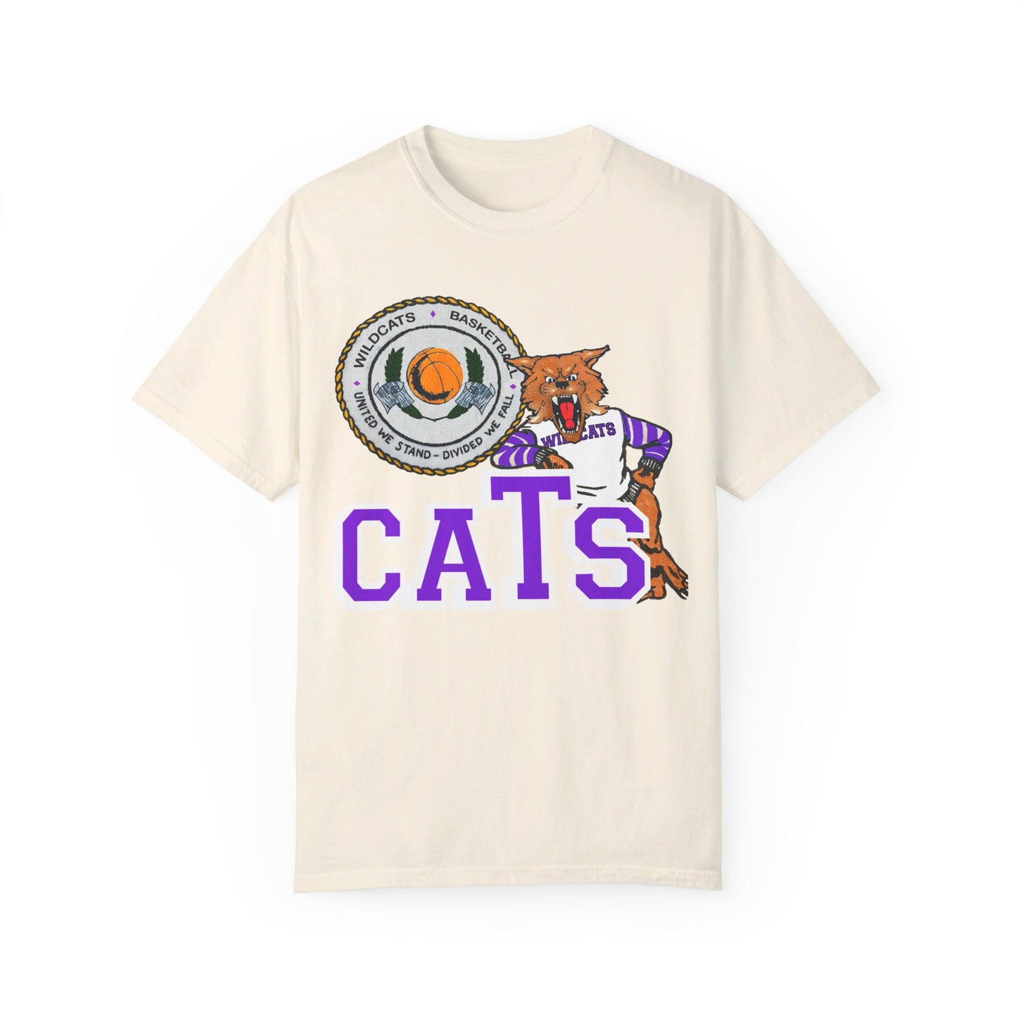 Vintage Style Wildcats Mascot Garment-Dyed T-shirt